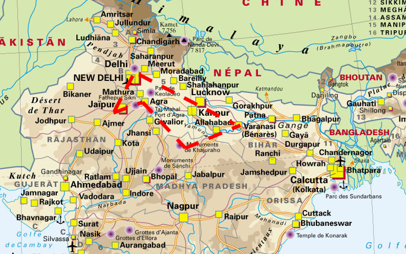itinéraire inde